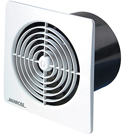 Manrose LP100SSW 4 100mm White Low Profile Standard Extractor Bathroom Fan (White S)