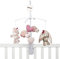 Nattou Mobile avec boîte à musique Nina, Jade et Lili, berceuse souple « La-Lu », 48 x 7 x 15 cm, beige/rose/blanc
