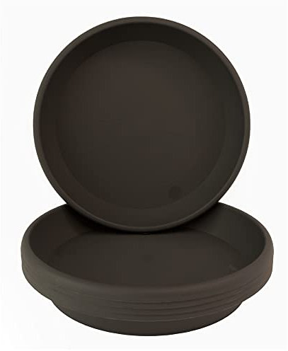 Home Garden Ornaments Blumentopf Untersetzer Set 5 Stück aus Kunststoff, Pflanzenuntersetzer für Innen und Außen, für Pflanzkübel, viele Größen und Farben (Anthrazit, 27 cm außen / 22,5 cm innen)