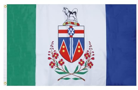 AZ FLAG Bandiera Yukon 150x90 cm Canadese Poliestere 100D 2 Occhielli | Uso interno ed esterno bandiera decorativa doppie cuciture e bordi rinforzati con occhielli metallici