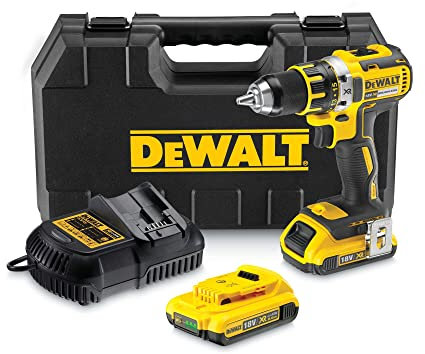 Dewalt DCD790D2-GB Compact Brushless Drill Driver with 2 x 2.0Ah Lithium-Ion Batteries, 18V, 18.1cm x 6.7cm x 21.8cm
