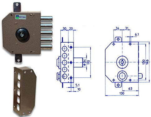 Cerradura triple bomba cilindro D.34 para aplicar SX