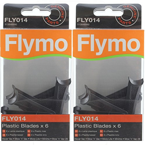 Flymo Genuine Hover Vac Lawnmower Blade Plastic Cutter (Pack of 12, FLY014)