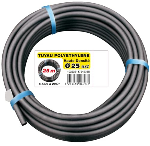 Jardibric - Tuyau d’Arrosage Enterré PEHD Ø 25 mm - Couronne 25 m - Pression 6 Bars pour Réseau d’Irrigation