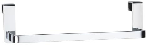 MSV Tür Handtuchhalter Geschirrtuchhalter Skala 25cm Türhandtuchhalter Edelstahl zum Einhängen in die Schublade oder Tür, Silver
