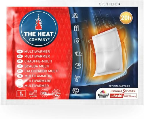 THE HEAT COMPANY Multiwärmer Wärmepads - 10 Stück - EXTRA WARM - Transportwärmer ohne Klebefläche - Körperwärmer - 20 Stunden verlässliche Wärme - luftaktiviert - rein natürlich