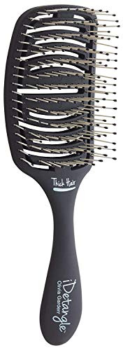 Olivia Garden iDetangle Brush for Wet and Dry Hair - Detangler Brush for Women and Men - Adjusts Tension by Hair Type - For Curly, Wavy or Straight - Flexible Vented Head - Thick