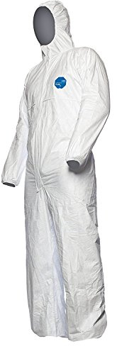 25 pièces DuPont Tyvek 500 Xpert | Vêtement de Protection Chimique, à Capuche, Catégorie III, Type 5-B et 6-B | Robuste et Légère | Blanc | Taille M