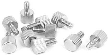 sourcing map 10pcs M4 x 8 mm Vis moletée à tête plate vis à oreilles pour Boîtier d'ordinateur en acier inoxydable