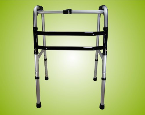 Teckmedi Gehgestell, Gehbock, Gehhilfe, Stehhilfe, Reziprok, faltbar, höhenverstellbar aus Aluminium Top-Qualität