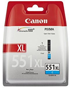 Canon CLI-551 XL C skrivarbläck – cyan hög kapacitet 11 ml för PIXMA bläckstråleskrivare ORIGINAL