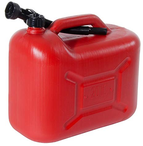 VERDELOOK Roter Kunststoff-Kraftstoffkanister mit Zapfpistole, 20 Liter Inhalt