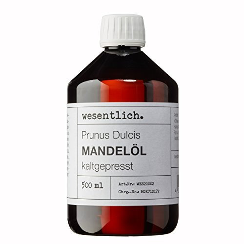 wesentlich. Mandelöl kaltgepresst 500ml | 100% reines Öl ohne Zusätze | natürliche Körperpflege | unraffiniert für Haare und Gesicht | perfektes Massageöl