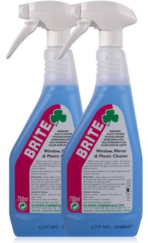 Professional Glass, Mirror, Tile & Plastic Cleaner. Pack of 2 x 750ml.