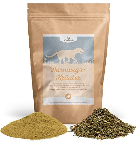 Krauterie Harnwegs Kräuter für Hunde, Pulver (250 g) | Artgerechtes Ergänzungsfuttermittel für Hunde in Spitzenqualität - frei von Zusatzstoffen, zuckerfrei, getreidefrei