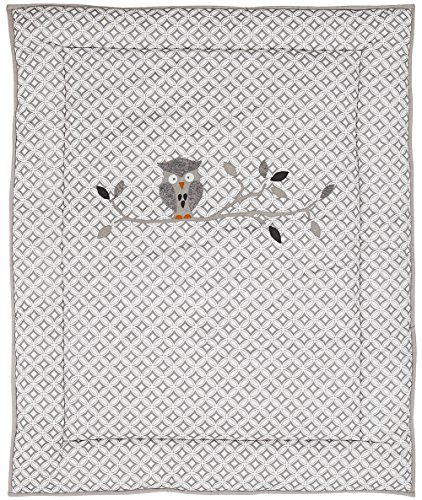 TAFTAN BX-710 Krabbeldecke Eulen, 100 x 80 cm, grau