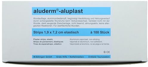 Söhngen Wundpflaster aluderm-aluplast elastisch Strips 1,9x7,2cm VE=100 Stück