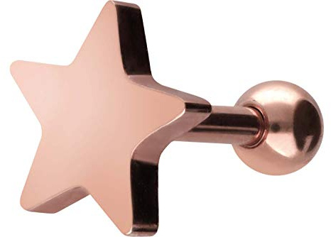 PIERCINGLINE Chirurgenstahl Ohrpiercing | Stern | Piercing Schmuck Ohr Stecker Helix | Farbauswahl
