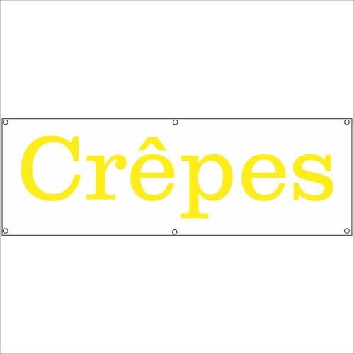 Werbeplane - Gerüstplane - p070 - Crepes - NEU - 200 cm x 67 cm - Plane für Baustelle, Garten, Zaun oder Veranstaltung im Sommer - Winter - auch personalisiert