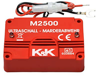 K&K M2500 - Das BEKANNTE Marderabwehrgerät: Marderabwehr Ultraschall 180°-Abwehrradius Dank seitlichen Auslässen