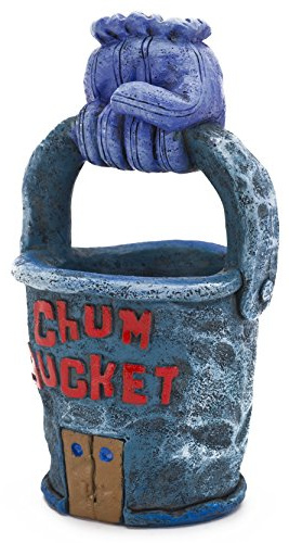 Penn-Plax Spongebob Squarepants Officially Licensed Aquarium Ornament – The Chum Bucket – Medium