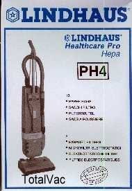 SACCHETTO CARTA PH4 ASPIRAPOLVERE LINDHAUS ORIGINALE, SCAT. 10 PEZZI