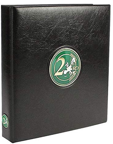 Safe 7343 Premium Münzalbum 2 Euro Universal + 2 x Münzhüllen 7393S mit farbigen Vordruckblättern + Sticker-Set Flaggen - Jahreszahlen