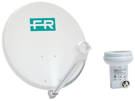 FRACARRO Kit de Satélite – Antena Parabólica Offset 80 cm + LNB Single con Filtro LTE – Alta Recepción HD, Kit de Montaje Incluido (P80APK)