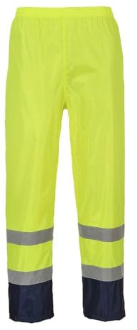 Portwest Pantalon de pluie Hi-Vis bicolore, Couleur: Jaune/Marine, Taille: L, H444YNRL
