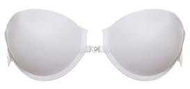 LORMAR - Reggiseno Push-up da Donna, Trasparente, Schiena Invisibile, Rimovibile, Senza Motivo, Schiena Imbottita, Reggiseno Liscio, Basic con Chiusura Frontale Bianco 3B