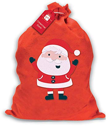 1 X LARGE FATHER CHRISTMAS SANTA SACK RED STOCKING GIFT PRESENTS XMAS