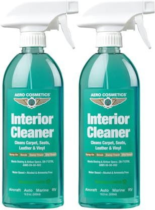 Aero Cosmetics Interior Cleaner, Carpet Cleaner, Seat Cleaner, Fabric Cleaner, 16.9 Fl oz (2-Pack) Aircraft Quality for your Car Boat RV Meets Boeing and Airbus Specs