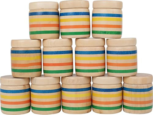 Small Foot Sinnesspiel Hör Holz, 12 Holzdosen, Memo mit Klang statt Bildern, ab 4 Jahren, 6766, Natur