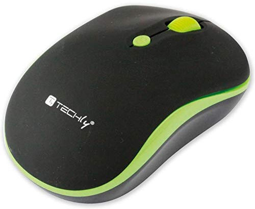 Techly 306769 Mouse Ottico Wireless 1600 Dpi Nero/Verde Nero/Verde
