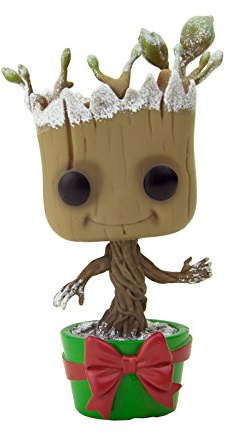 Funko 7256 - Guardians of The Galaxy Pop Vinyl Figur 101 Snowy Metallic Holiday Dancing Groot 10 cm