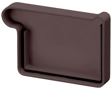 INEFA Terminale grondaia rettangolare, sinistra 68mm Marrone scuro PVC | Accessorio grondaia in plastica PVC-U per lo smaltimento delle acque piovane, montaggio a incastro facile