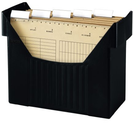Herlitz 1611391 Hängeregistraturbox Hängebox A4 schwarz Big Boy mit 5 Hängemappen natron