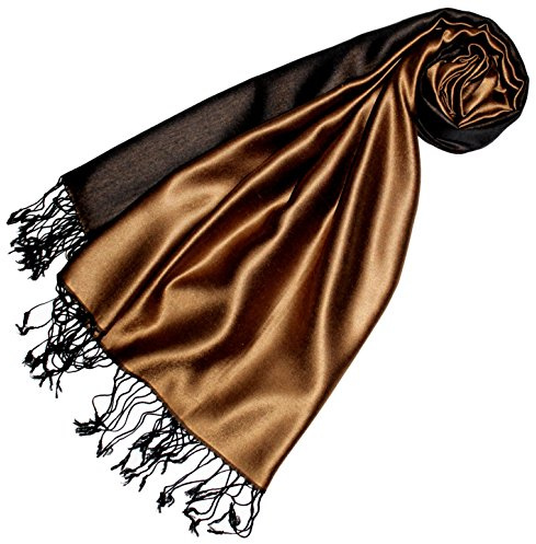 Lorenzo Cana Luxus Damen Pashmina Wendeschal 70% Seide 30% Viskose Schaltuch 70 cm x 190 cm zweifarbiger Schal Stola wendbar Double Face 78169
