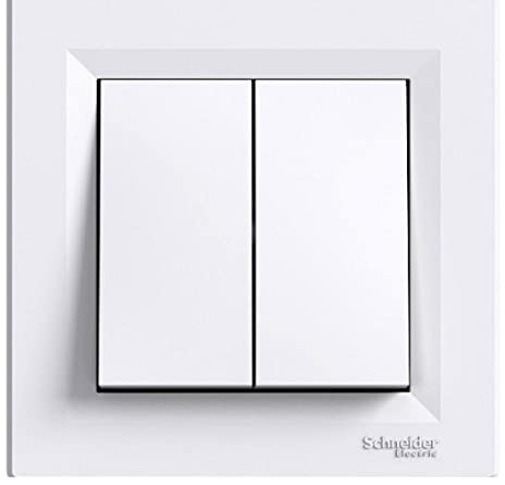Schneider Electric SC5EPH0603121 Asfora Doppel-Schalter Wechselschalter Einbauschalter, Komplett