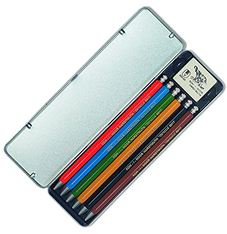 KOH-I-NOOR Mechanical Pencils (Set of 6), Green/Red/Yellow
