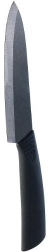 Rosenstein & Söhne Keramik-Kochmesser mit 15,5 cm Klinge, schwarz
