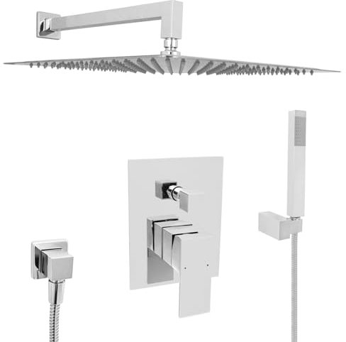 Welfenstein Unterputz Set 34ES-40 Edelstahl Regenbrause 40x40cm Duschkopf eckig