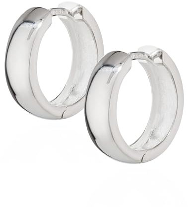 NKlaus Silber Paar echt 925 Sterlingsilber Klapp Creolen Quadratisch gerundet 17mm 1883
