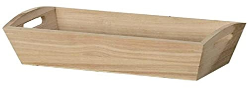 Artemio VIBAR Rectangular Wooden Basket, Beige, 28 x 9 x 14 cm