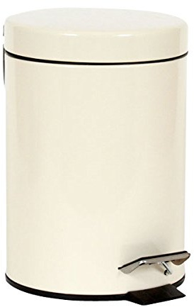 Denny International 3 Litre Stainless Steel Pedal Bin for Kitchen Bathroom Toilet Rubbish Tray (Cream 3 Ltr Bin)
