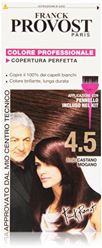 Franck Provost Colorazione Permanente Capelli, Tinta Copertura Ottima, Colore Professionale, 4.5 Castano Mogano