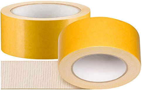 Colorus Teppichband Gewebe beidseitig klebend 25 m x 50 mm | Doppelseitiges Gewebeklebeband zum Verlegen von Teppichen, Läufern und Matten – 50 mm breit, 25 m Rollenlänge