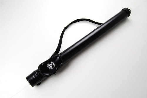 Jonny 8 Ball Black Leatherette Cue Case With Shoulder Strap - Holds 2 Piece Snooker or Pool Cue. Waterproof Vinyl Case with Accessory Pocket.