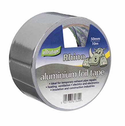 SELF ADHESIVE ALUMINIUM FOIL TAPE SILVER ELECTRIC HEAT REFLECTOR PIPE REPAIR 10m x 50mm