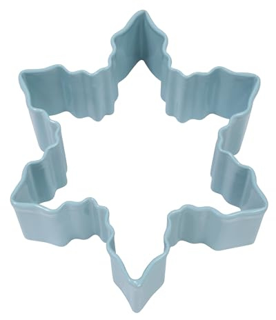 R&M Snowflake 3 Cookie Cutter Blue With Brightly Colored, Durable, Baked-on Polyresin Finish